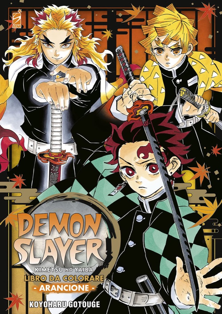 Demon Slayer Kimetsu No Yaiba Libro da Colorare Arancione